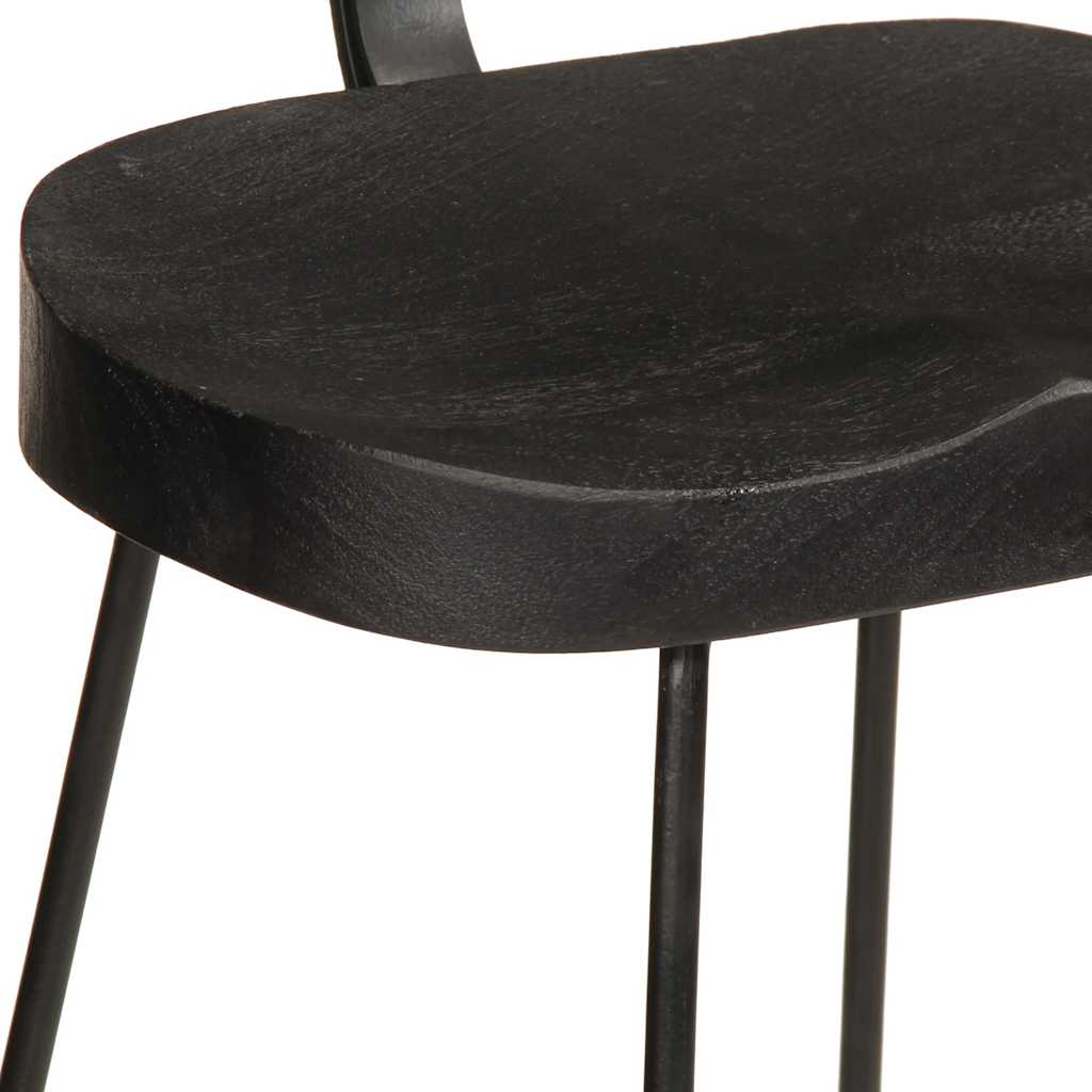 vidaXL Bar Stools 2 pcs Black 49x43x103 cm Solid Wood Mango