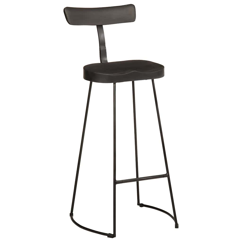 vidaXL Bar Stools 2 pcs Black 49x43x103 cm Solid Wood Mango