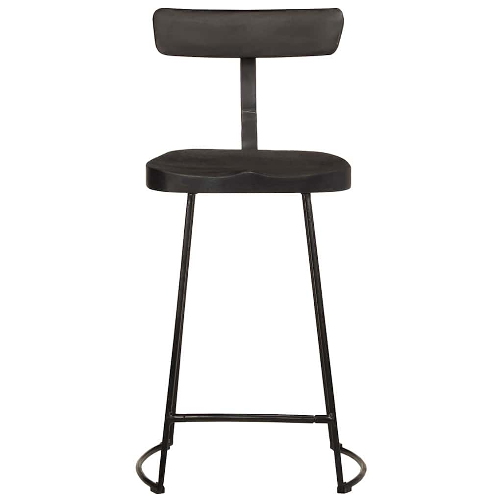 vidaXL Bar Stools 2 pcs Black 49x43x88 cm Solid Wood Mango