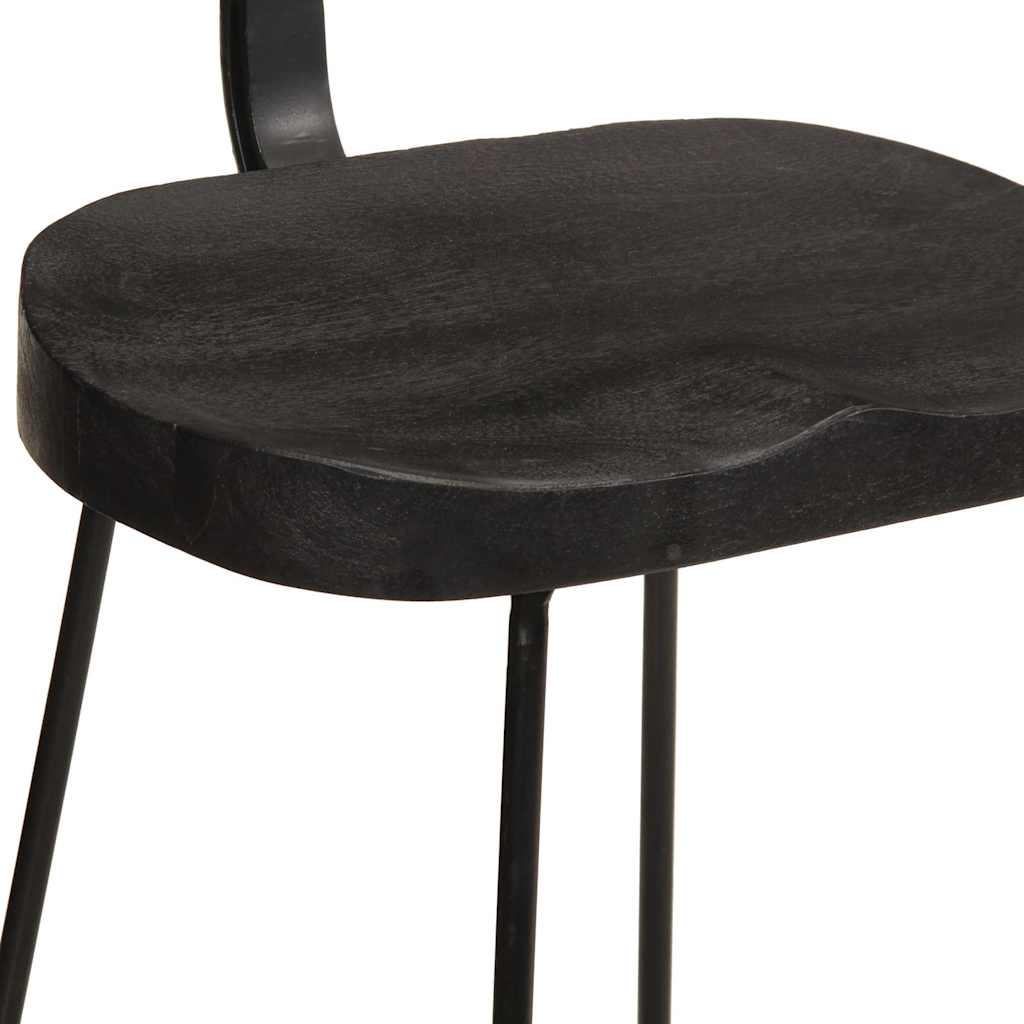 vidaXL Bar Stools 2 pcs Black 49x43x88 cm Solid Wood Mango