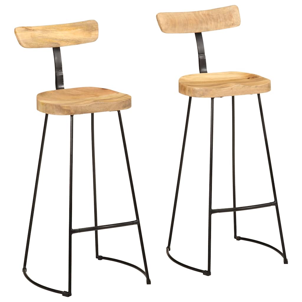 vidaXL Bar Stools 2 pcs 49x43x103 cm Solid Wood Mango