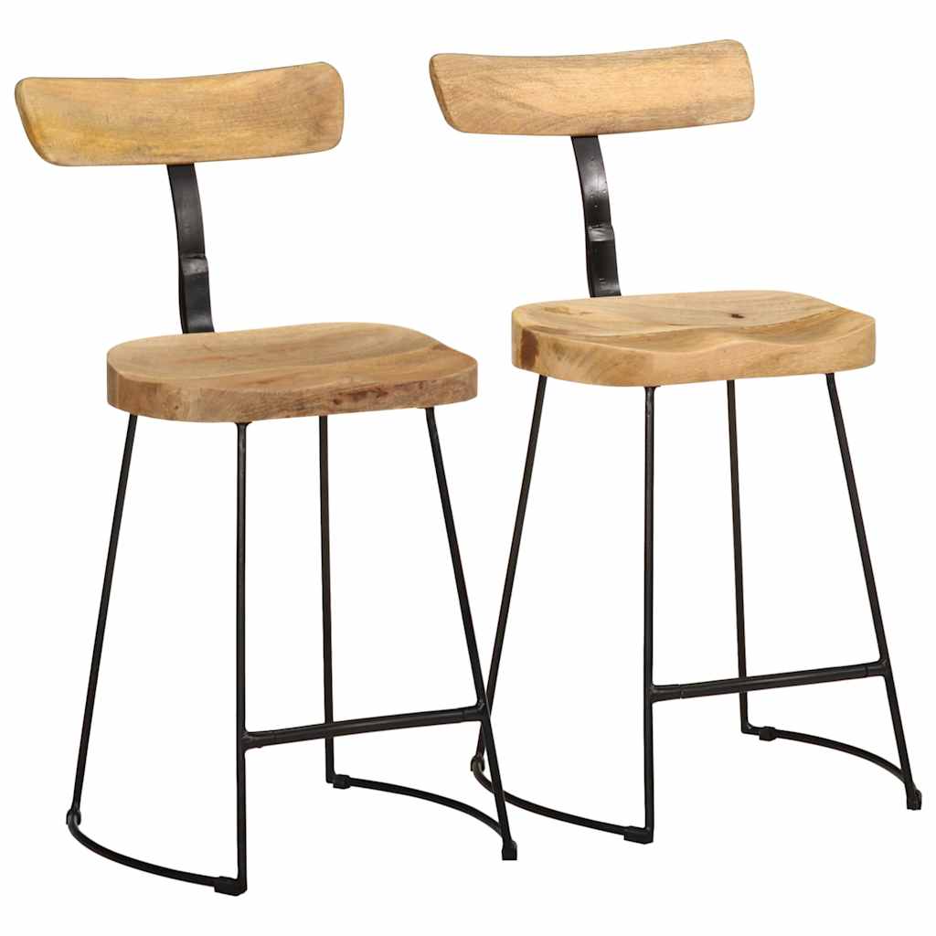 vidaXL Bar Stools 2 pcs 49x43x79 cm Solid Wood Mango