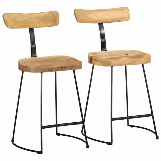 vidaXL Bar Stools 2 pcs 49x43x79 cm Solid Wood Mango