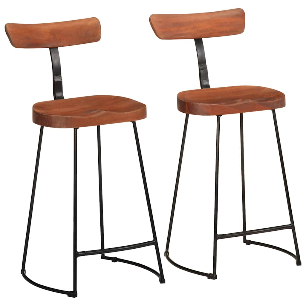 vidaXL Bar Stools 2 pcs 49x43x88 cm Solid Wood Mango