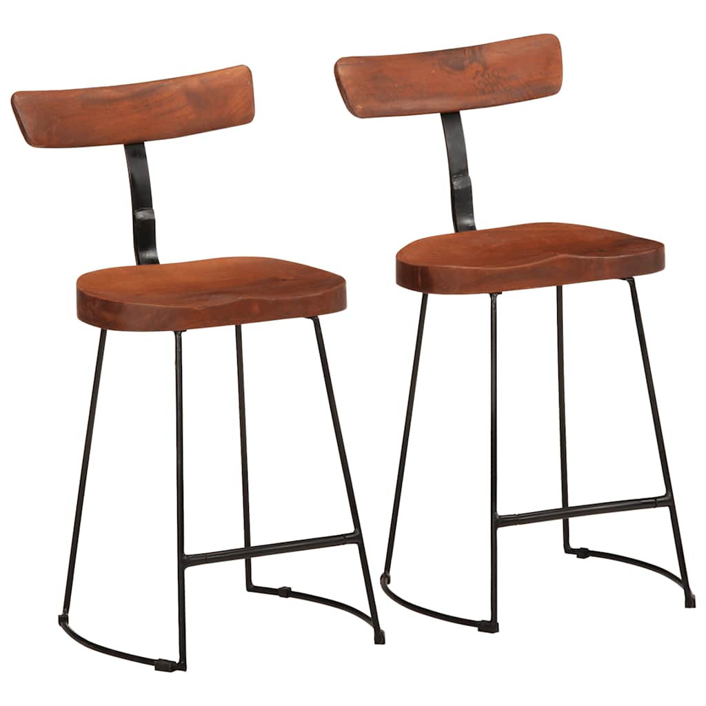 vidaXL Bar Stools 2 pcs 49x43x79 cm Solid Wood Mango