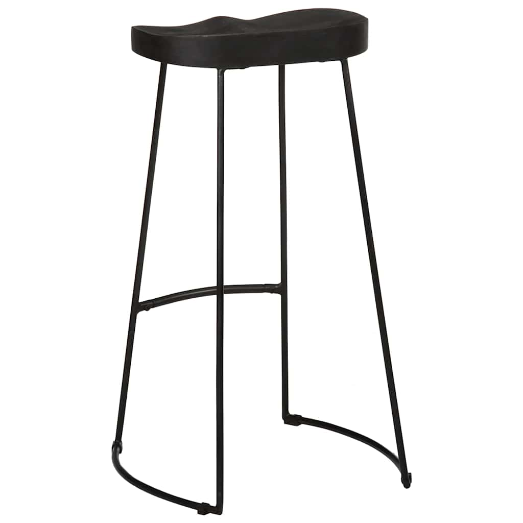 vidaXL Bar Stools 2 pcs Black 45x40x78 cm Solid Wood Mango