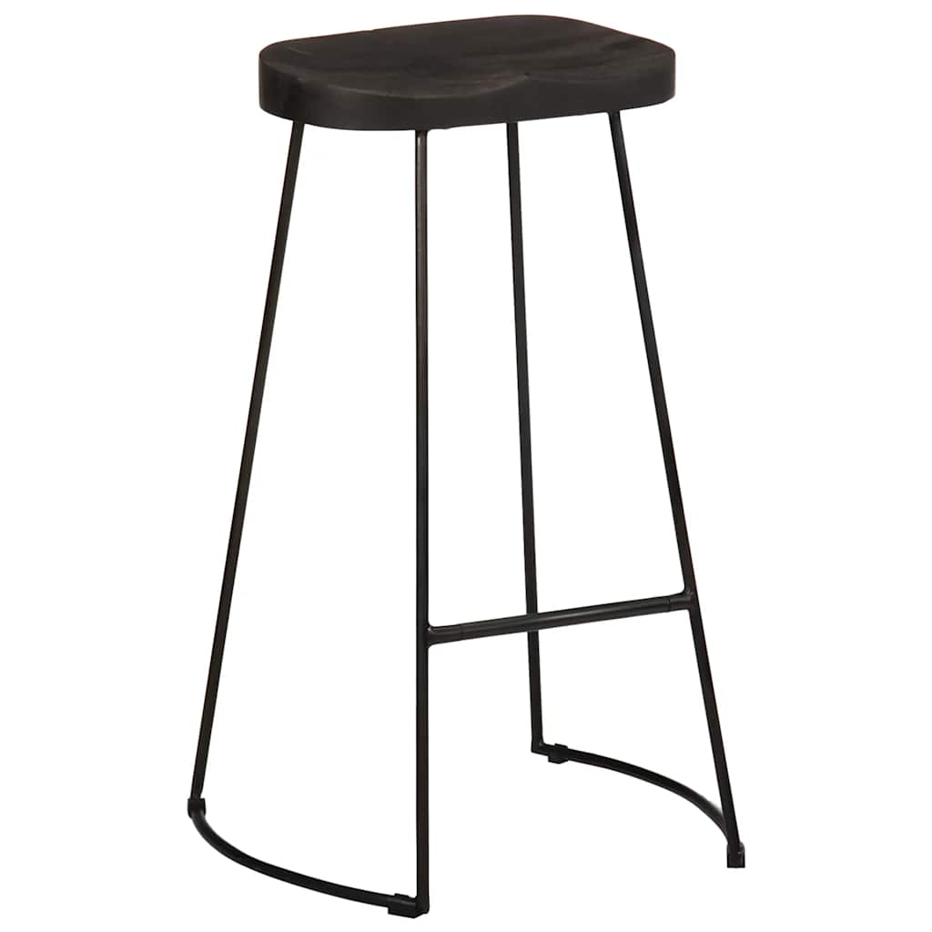 vidaXL Bar Stools 2 pcs Black 45x40x78 cm Solid Wood Mango