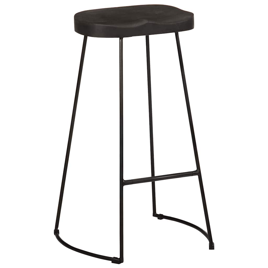 vidaXL Bar Stools 2 pcs Black 45x40x78 cm Solid Wood Mango