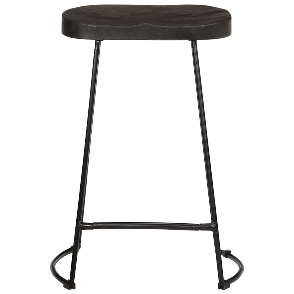 vidaXL Bar Stools 2 pcs Black 45x40x62 cm Solid Wood Mango