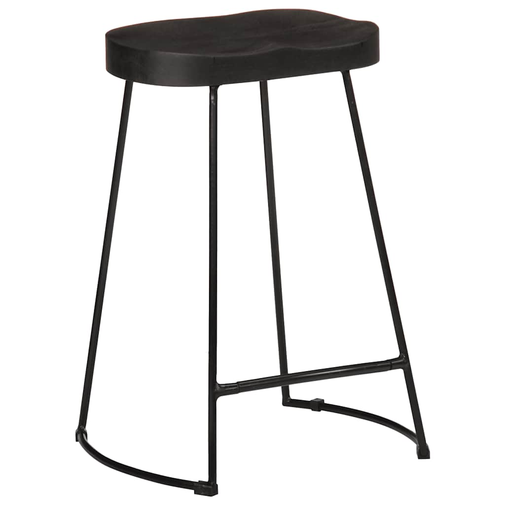 vidaXL Bar Stools 2 pcs Black 45x40x62 cm Solid Wood Mango