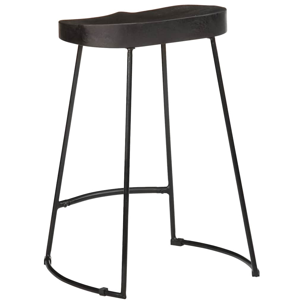 vidaXL Bar Stools 2 pcs Black 45x40x62 cm Solid Wood Mango