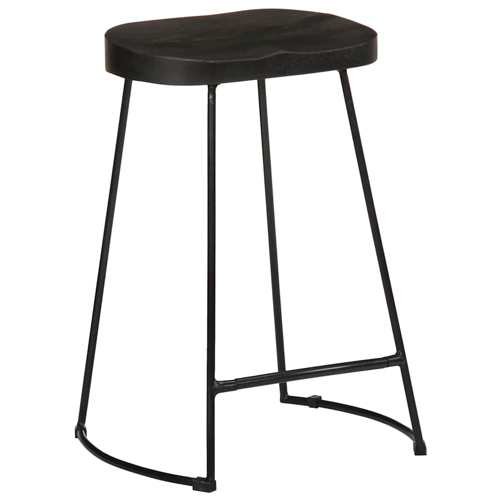 vidaXL Bar Stools 2 pcs Black 45x40x62 cm Solid Wood Mango