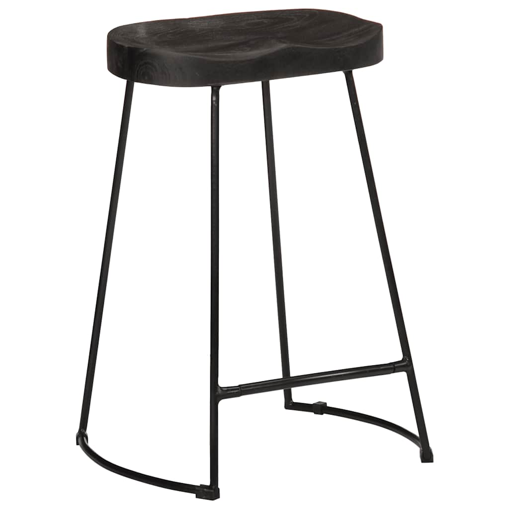 vidaXL Bar Stools 2 pcs Black 45x40x62 cm Solid Wood Mango