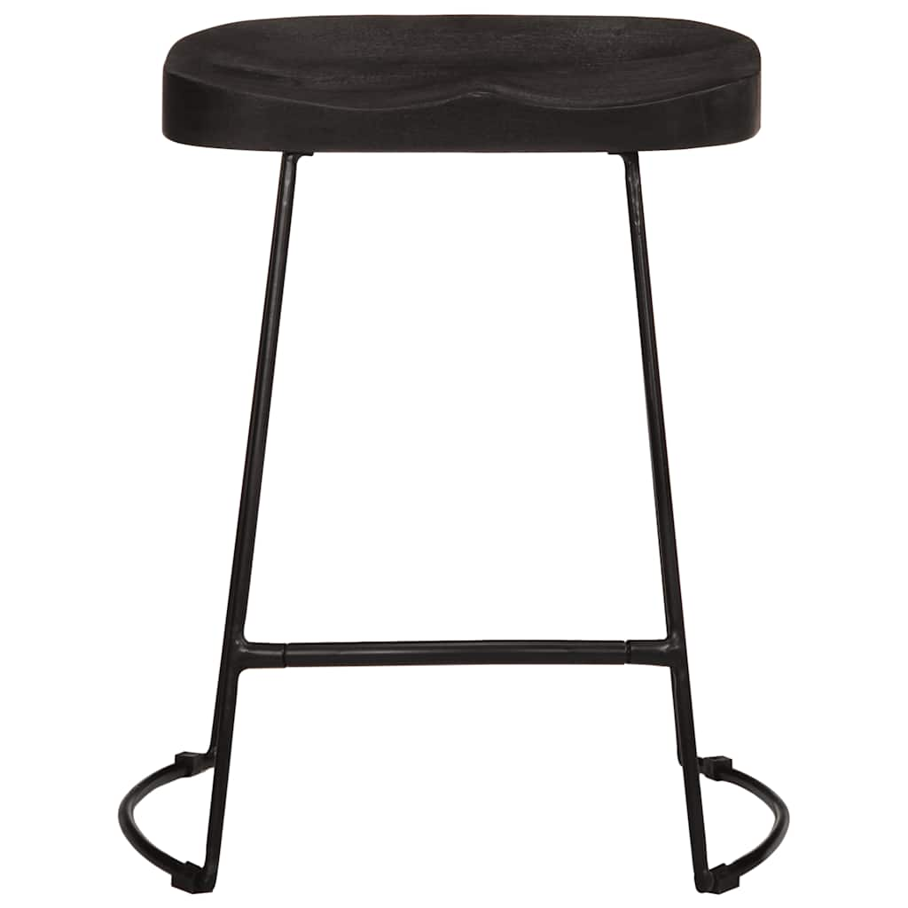 vidaXL Bar Stools 2 pcs Black 46x38x52 cm Solid Wood Mango