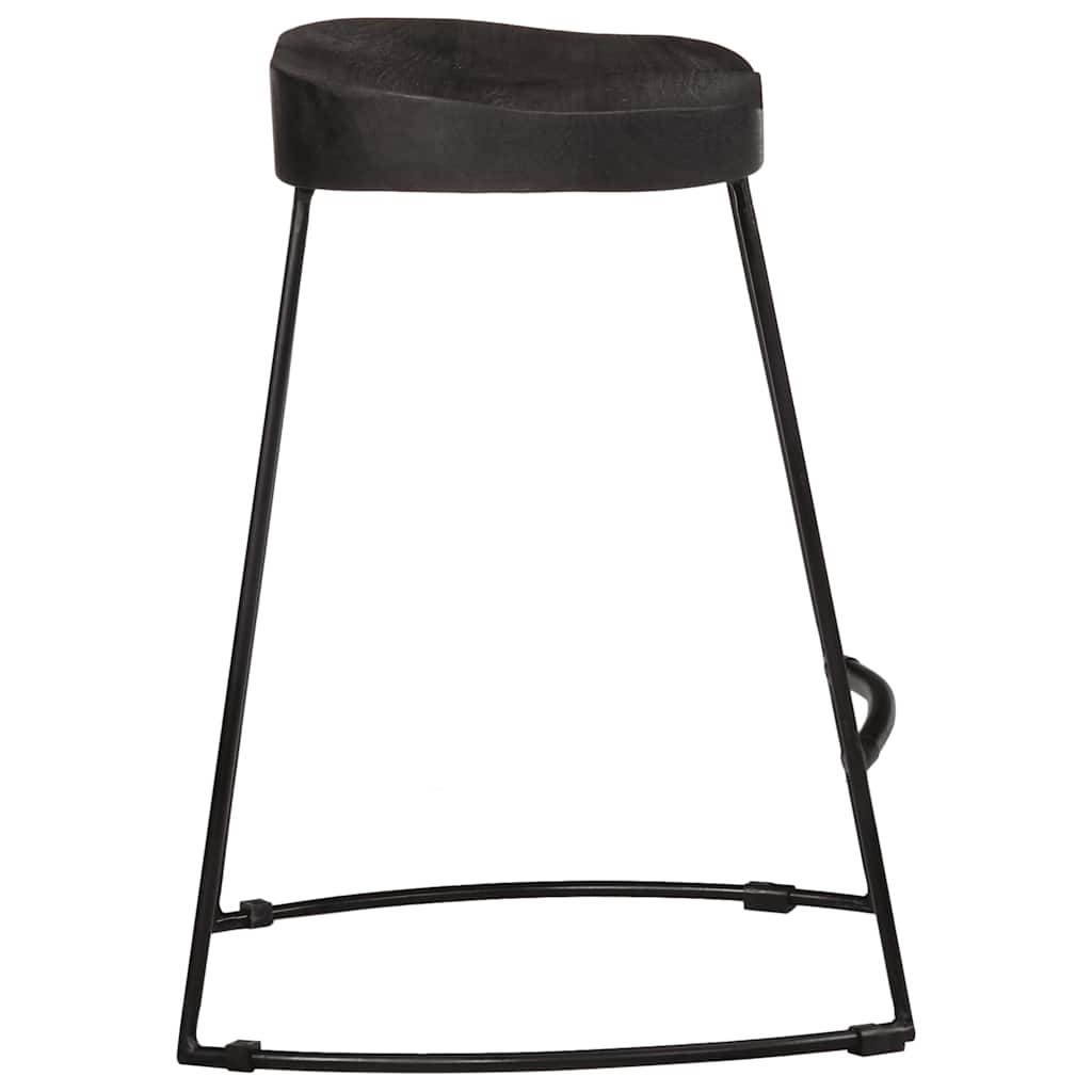 vidaXL Bar Stools 2 pcs Black 46x38x52 cm Solid Wood Mango