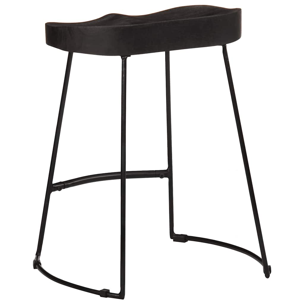 vidaXL Bar Stools 2 pcs Black 46x38x52 cm Solid Wood Mango