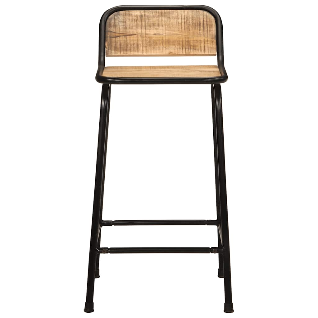 vidaXL Bar Stools 2 pcs 46x35.5x80 cm Solid Wood Rough Mango