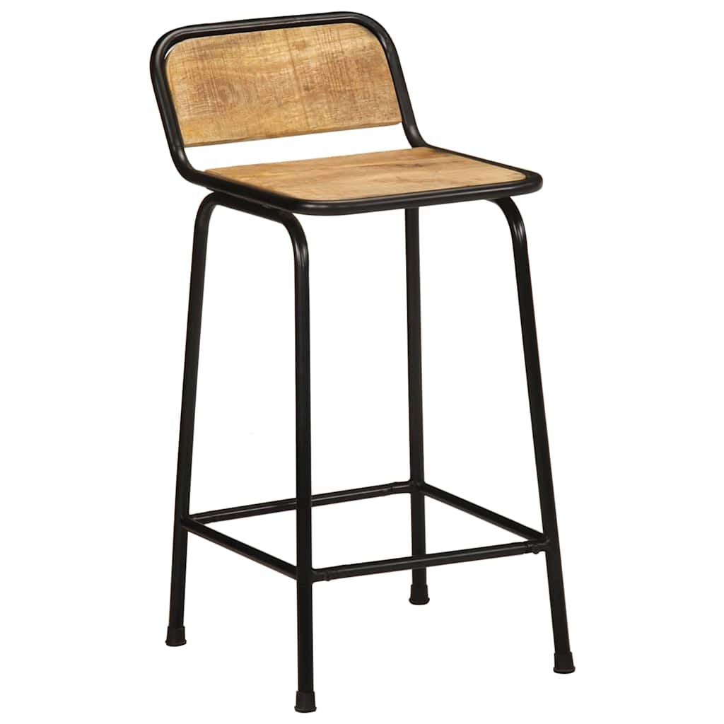 vidaXL Bar Stools 2 pcs 46x35.5x80 cm Solid Wood Rough Mango