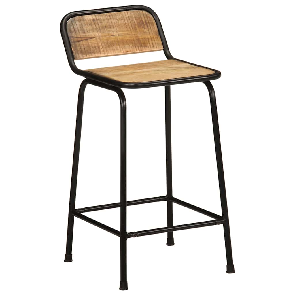 Bar Stools 2 pcs 46x35,5x80 cm Solid Wood Rough Mango