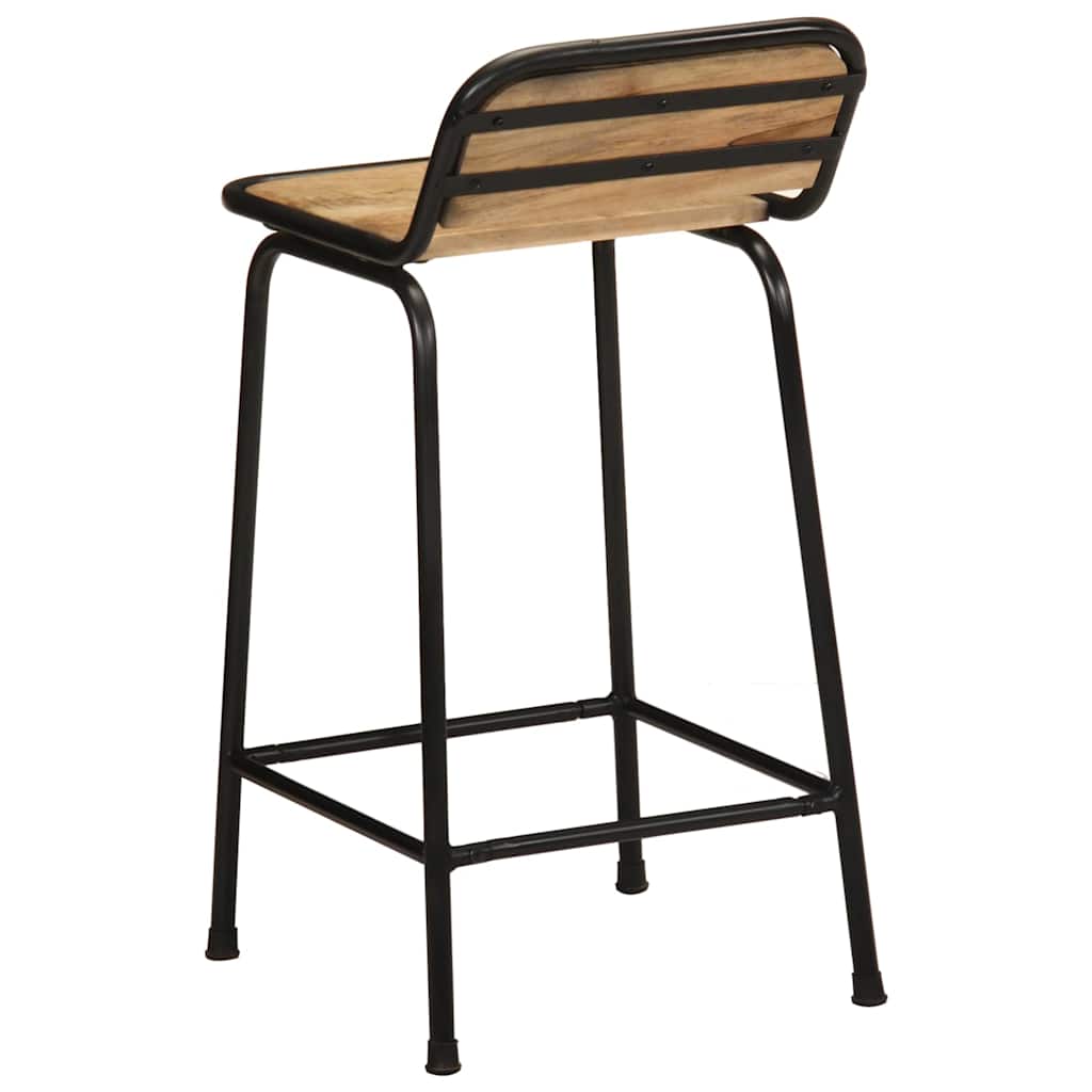 Bar Stools 2 pcs 46x35,5x80 cm Solid Wood Rough Mango