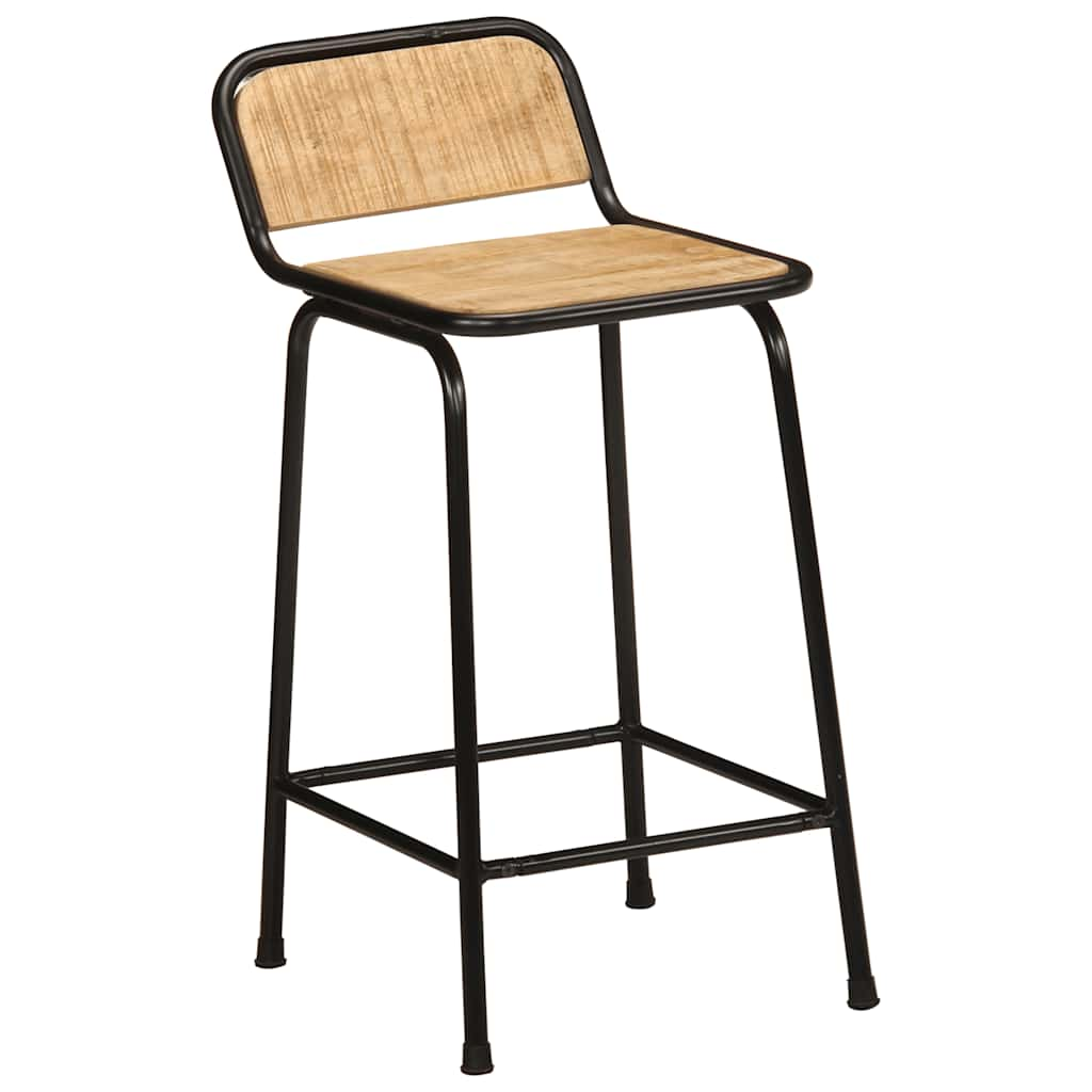 vidaXL Bar Stools 2 pcs 46x35.5x80 cm Solid Wood Rough Mango