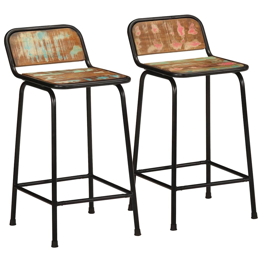 vidaXL Bar Stools 2 pcs 46x35.5x80 cm Solid Wood Reclaimed