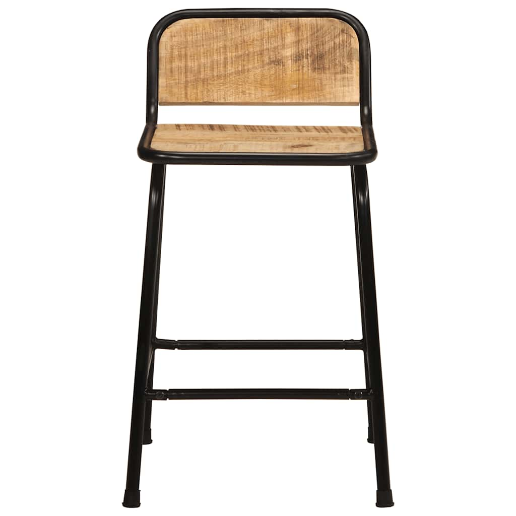 vidaXL Bar Stools 2 pcs 46x35.5x70 cm Solid Wood Rough Mango