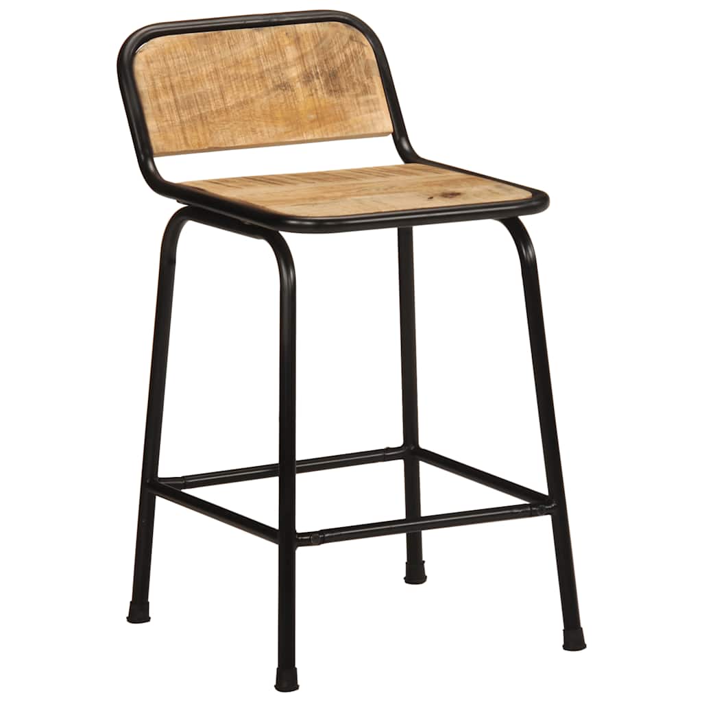 Bar Stools 2 pcs 46x35,5x70 cm Solid Wood Rough Mango