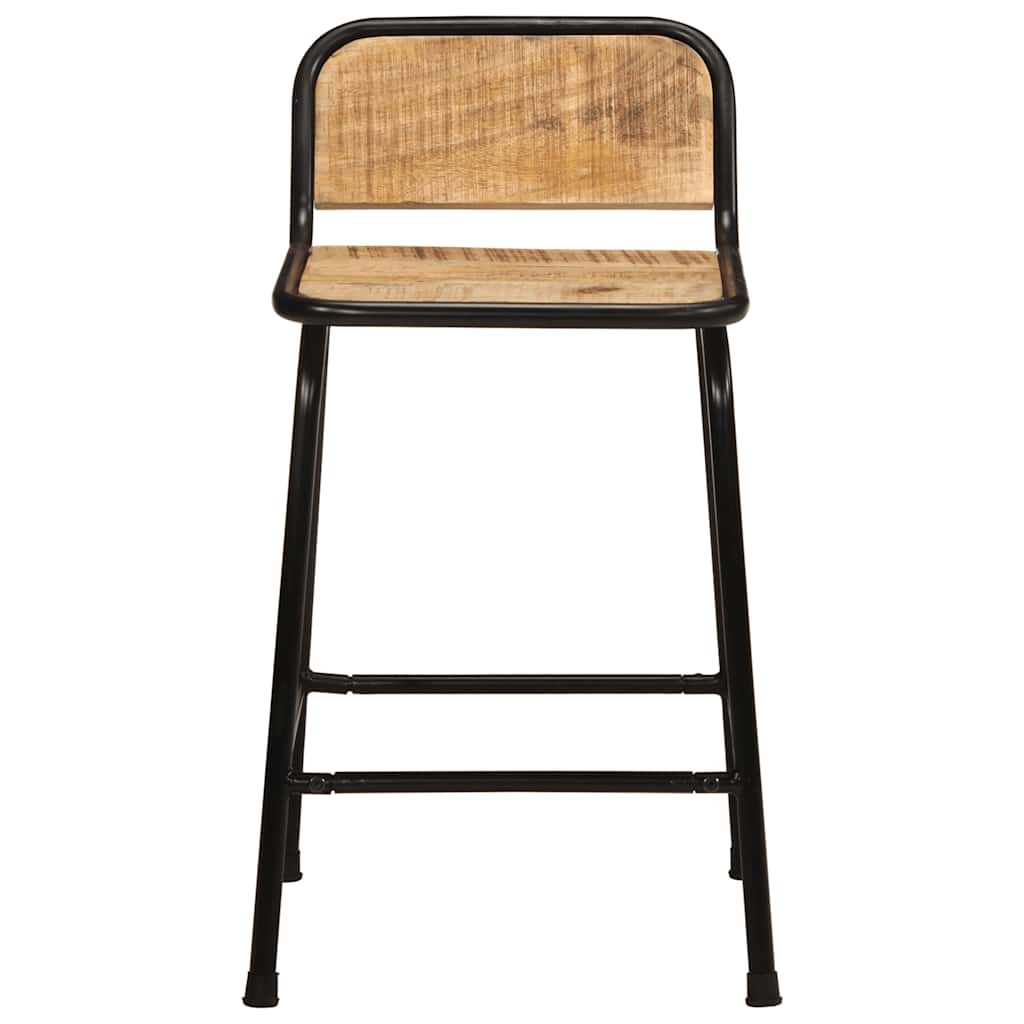 Bar Stools 2 pcs 46x35,5x70 cm Solid Wood Rough Mango