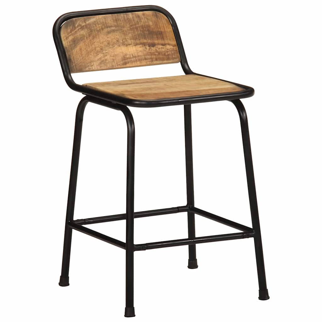 Bar Stools 2 pcs 46x35,5x70 cm Solid Wood Rough Mango