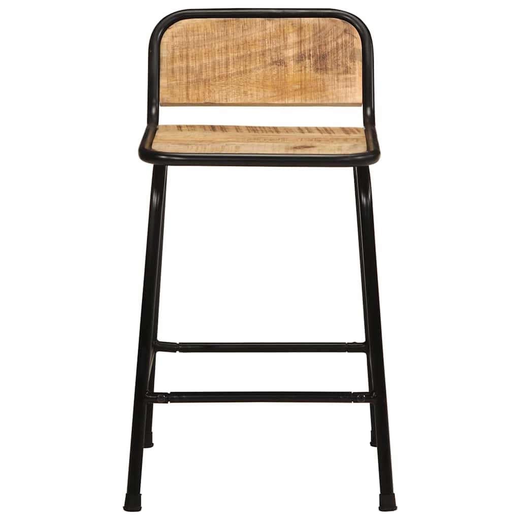 vidaXL Bar Stools 4 pcs 46x35.5x70 cm Solid Wood Rough Mango