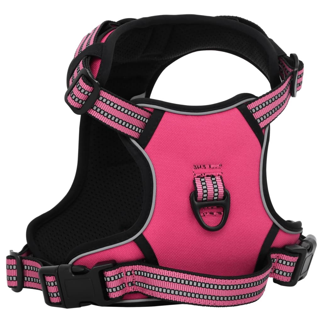 Dog Harness with Reflective Stripes Adjustable Pink S