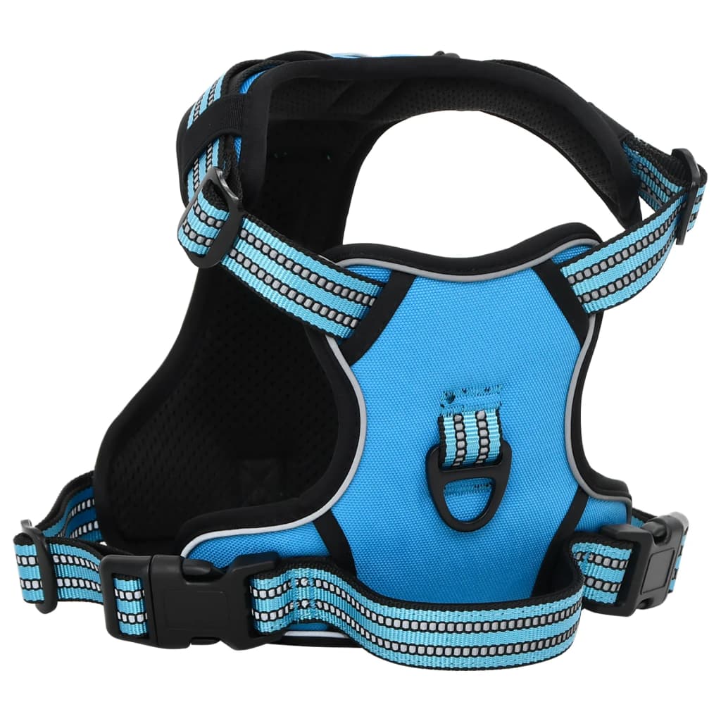 Dog Harness with Reflective Stripes Adjustable Blue M