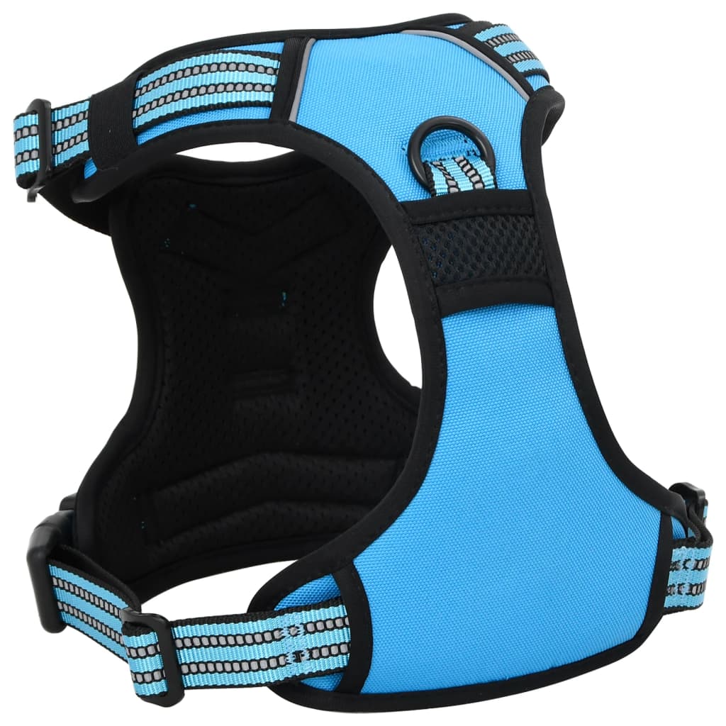 Dog Harness with Reflective Stripes Adjustable Blue M