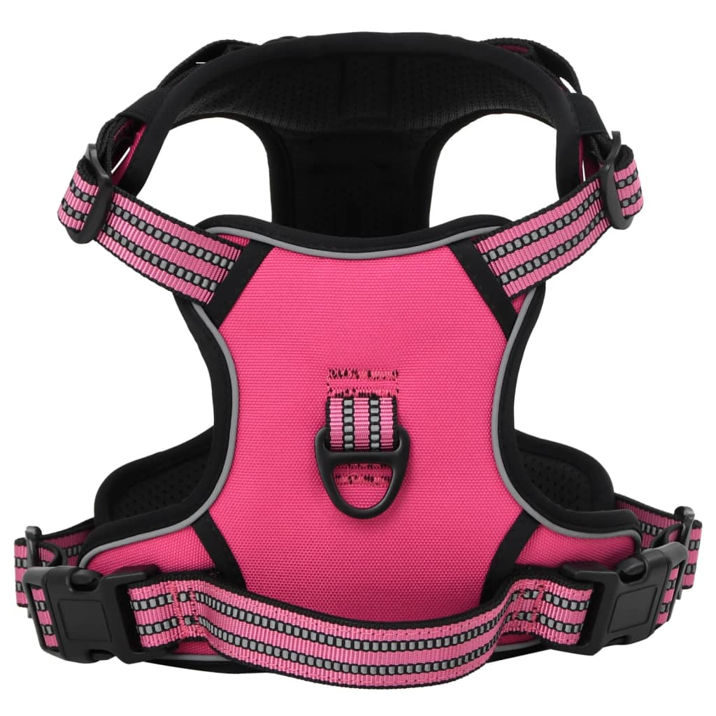 Dog Harness with Reflective Stripes Adjustable Pink M