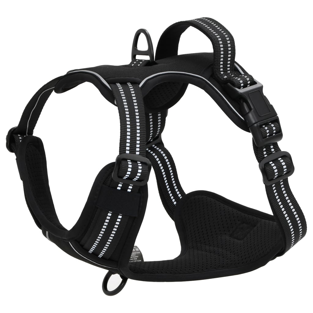 Dog Harness with Reflective Stripes Adjustable Black L