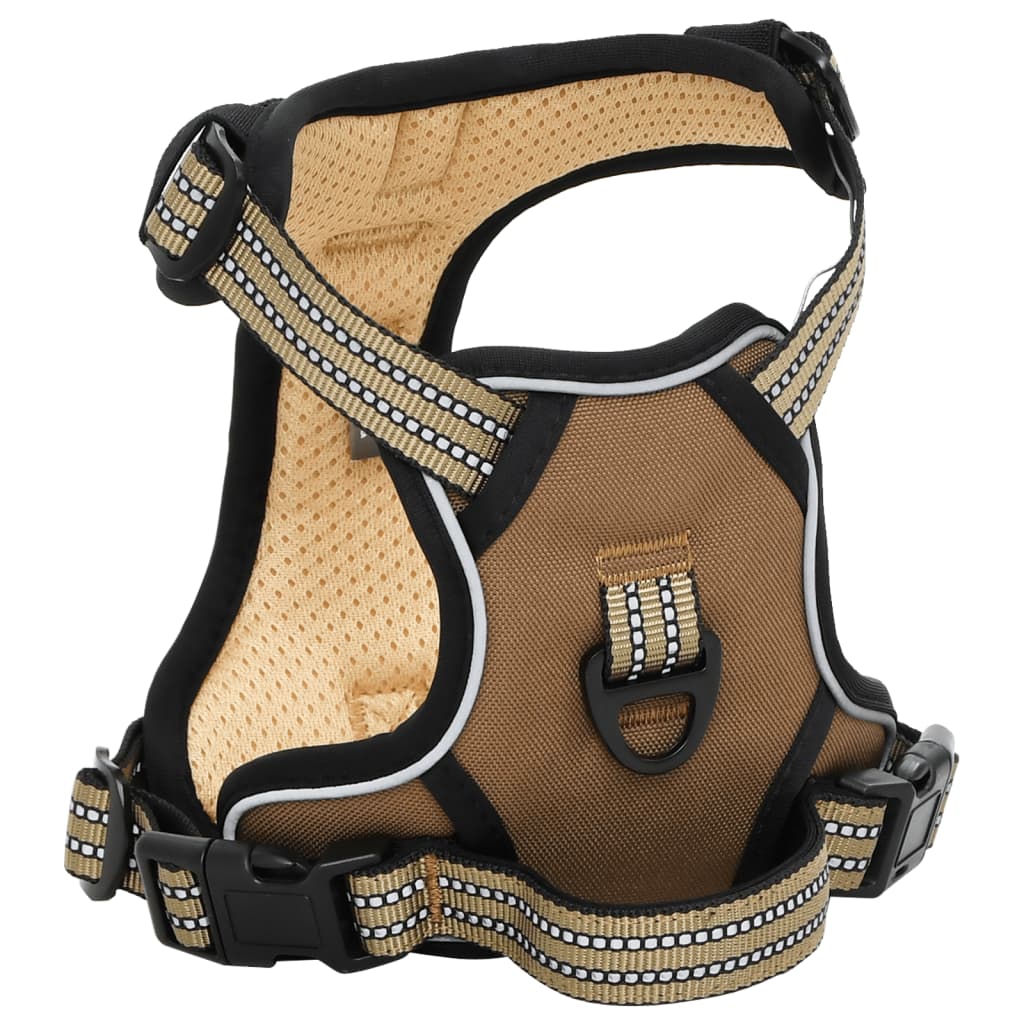 vidaXL Dog Harness with Lead & Collar Adjustable Brown S