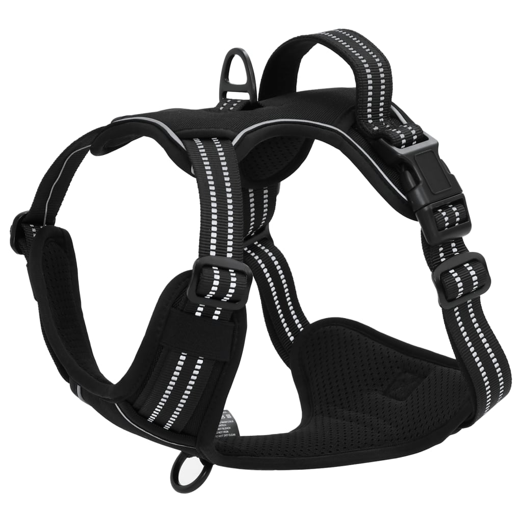 Dog Harness with Lead & Collar Adjustable Black M