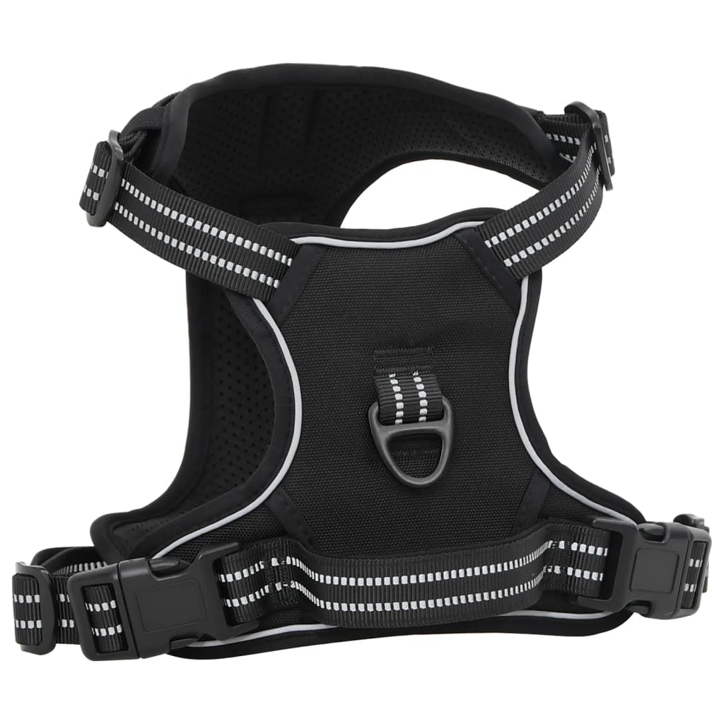 Dog Harness with Lead & Collar Adjustable Black L