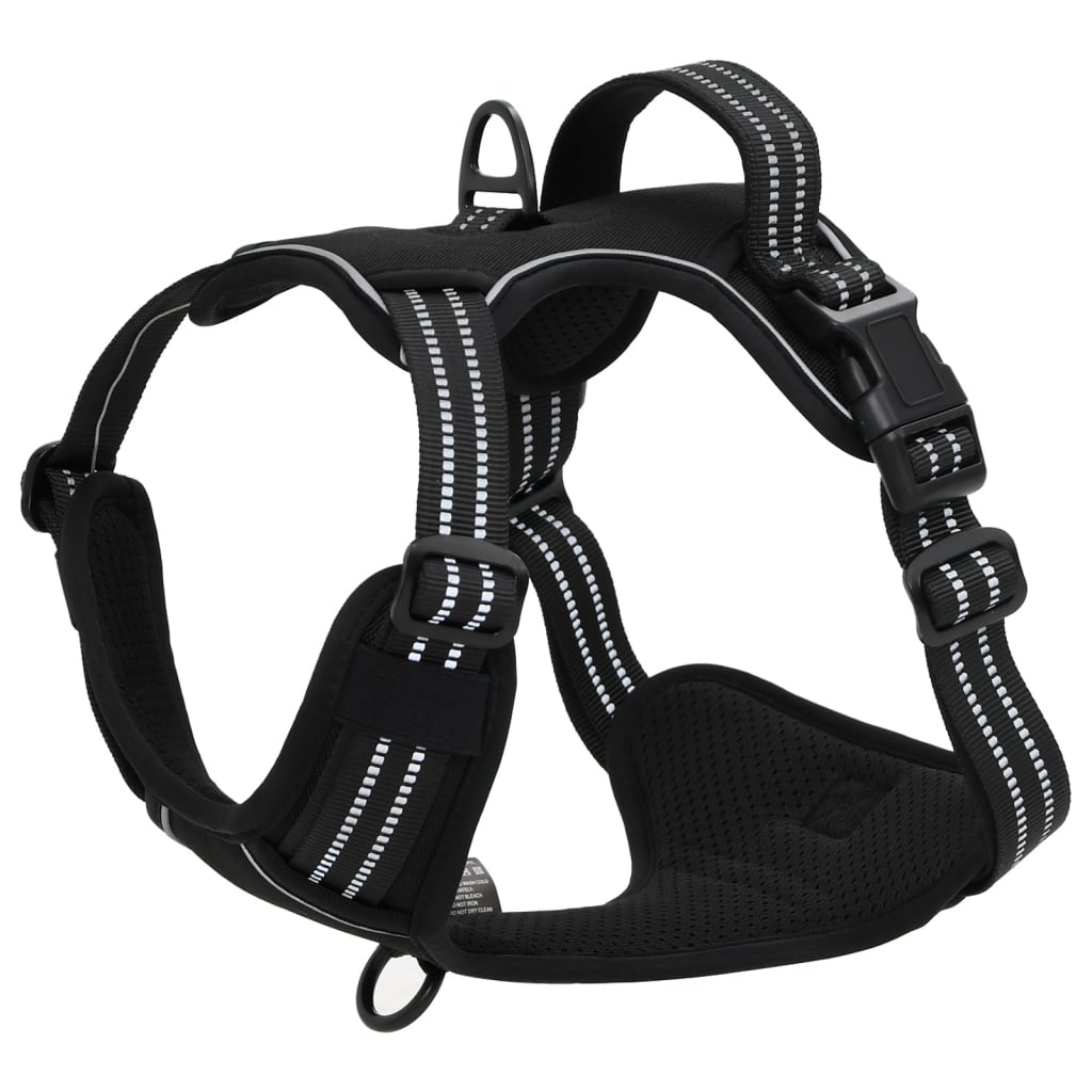 Dog Harness with Lead & Collar Adjustable Black L