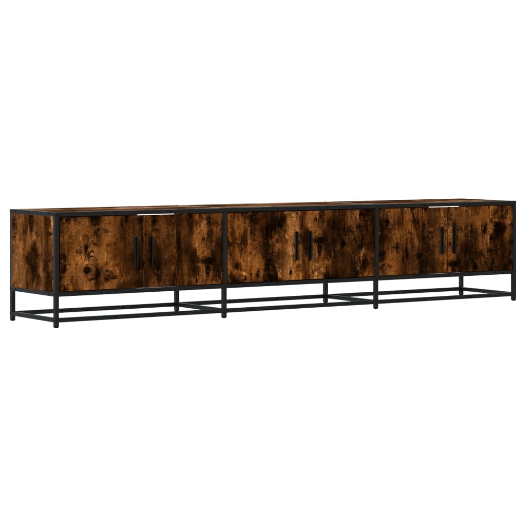 TV Cabinet Smoked Oak 210x35x41 cm Engineered Wood