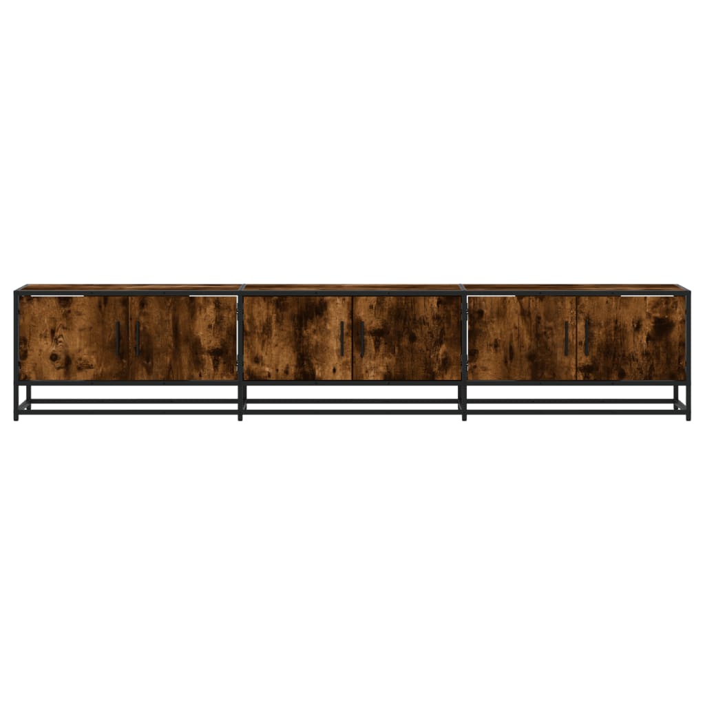 TV Cabinet Smoked Oak 210x35x41 cm Engineered Wood