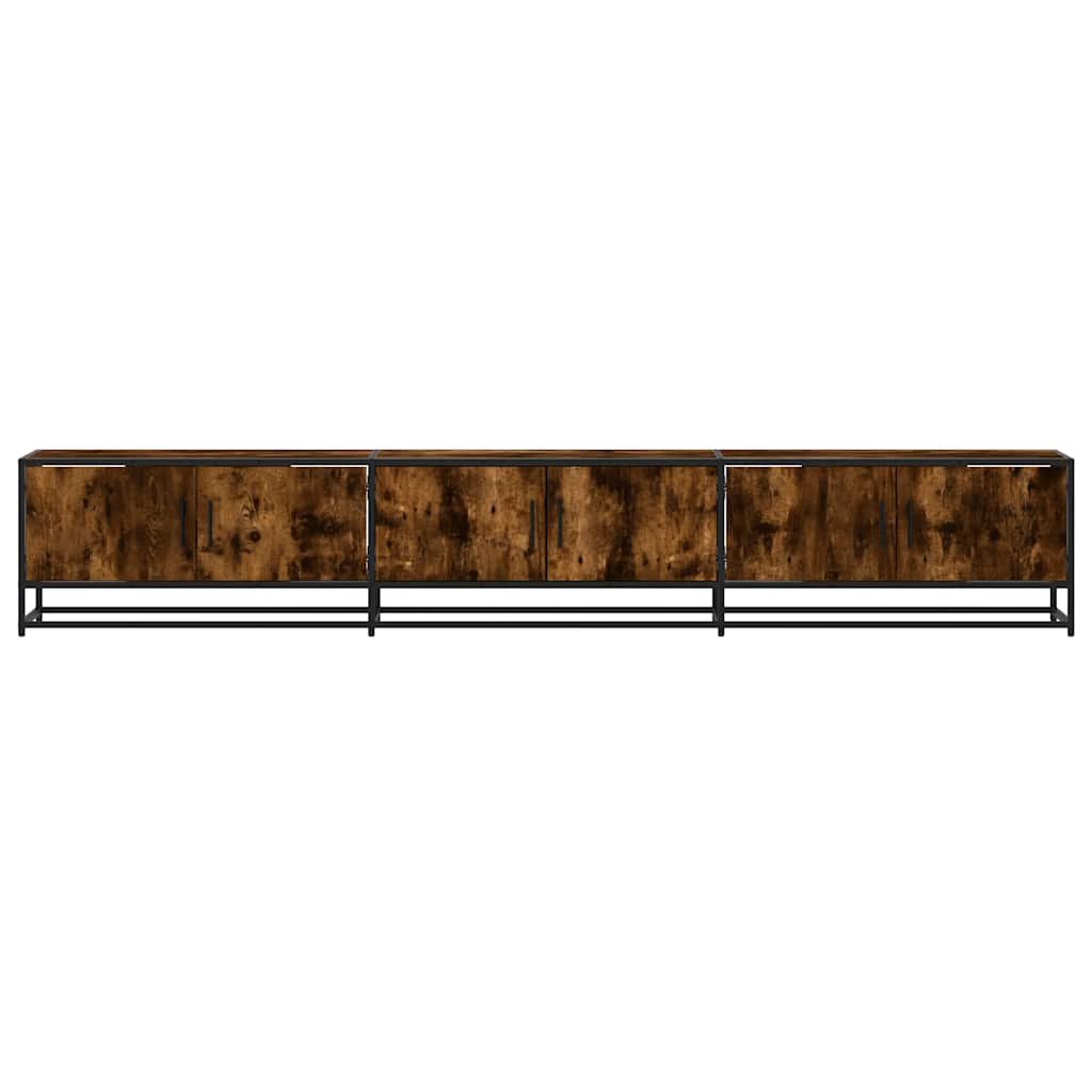 TV Cabinet Smoked Oak 240x35x41 cm Engineered Wood