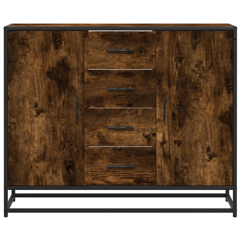 Sideboard Smoked Oak 92x35x76 cm Engineered Wood