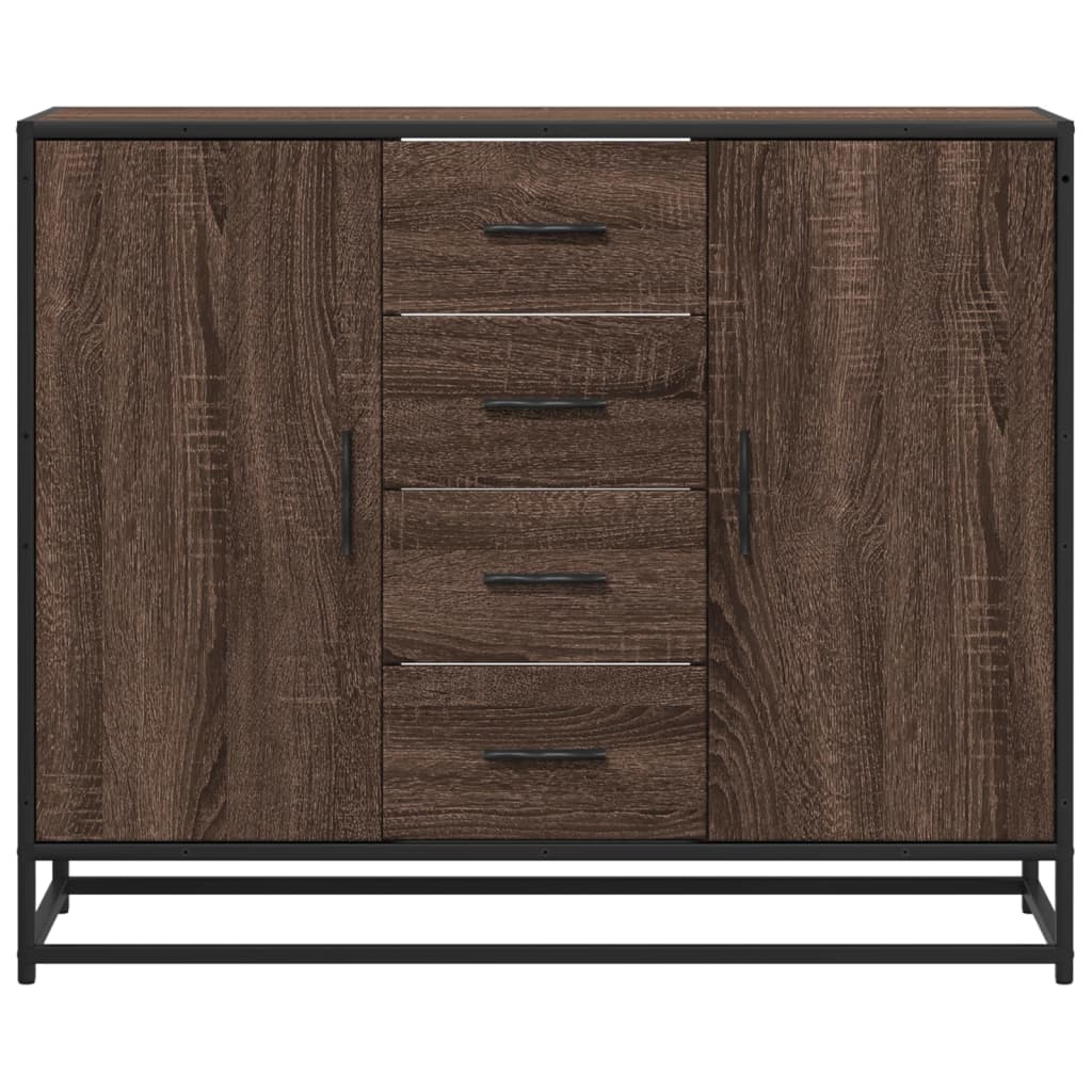 Sideboard Brown Oak 92x35x76 cm Engineered Wood