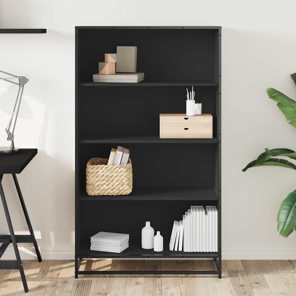 Bookcase Black 80,5x35x139 cm Engineered Wood