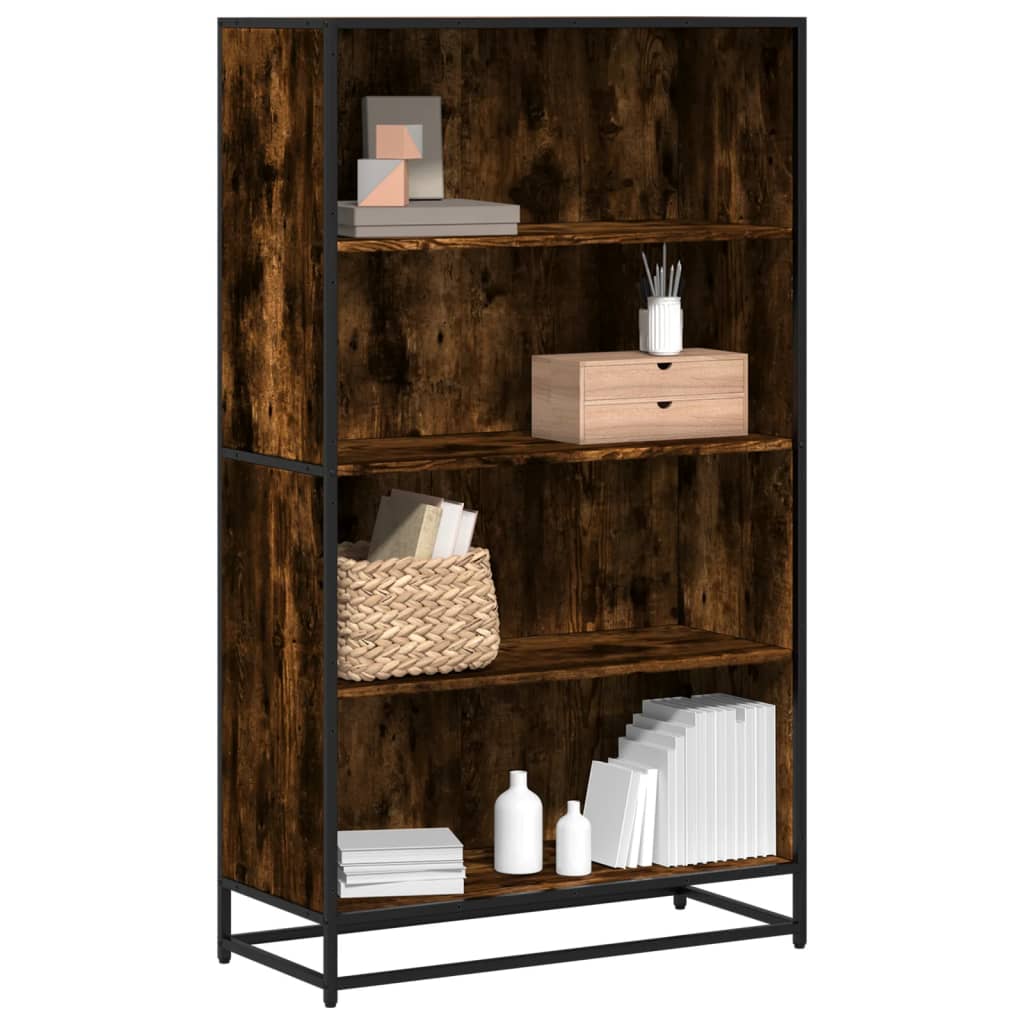 Bookcase Smoked Oak 80,5x35x139 cm Engineered Wood