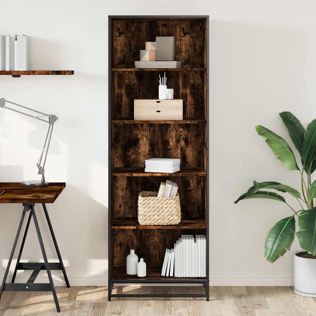 Bookcase Smoked Oak 60x35x170,5 cm Engineered Wood