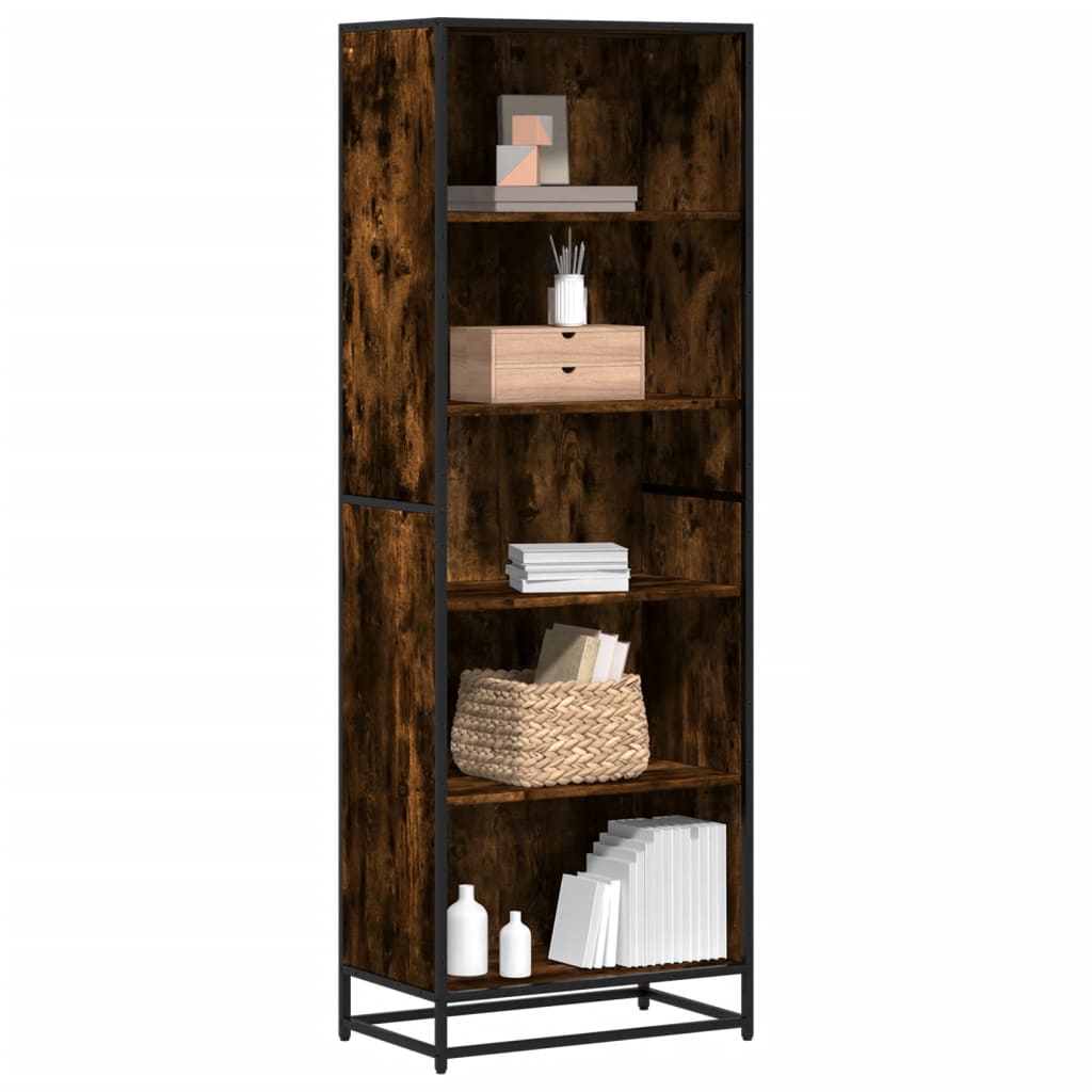 Bookcase Smoked Oak 60x35x170,5 cm Engineered Wood