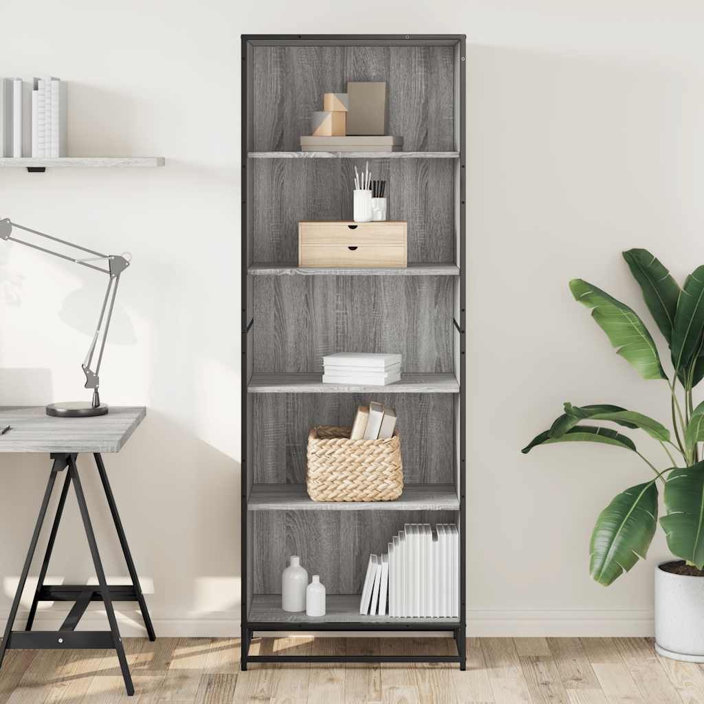 Bookcase Grey Sonoma 60x35x170,5 cm Engineered Wood